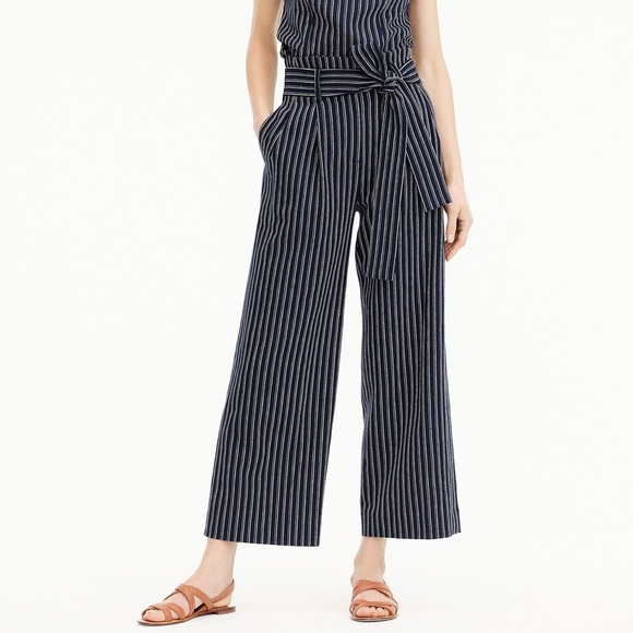 NWT J.Crew Point Sur Paper Bag Striped Pants - Picture 1 of 16